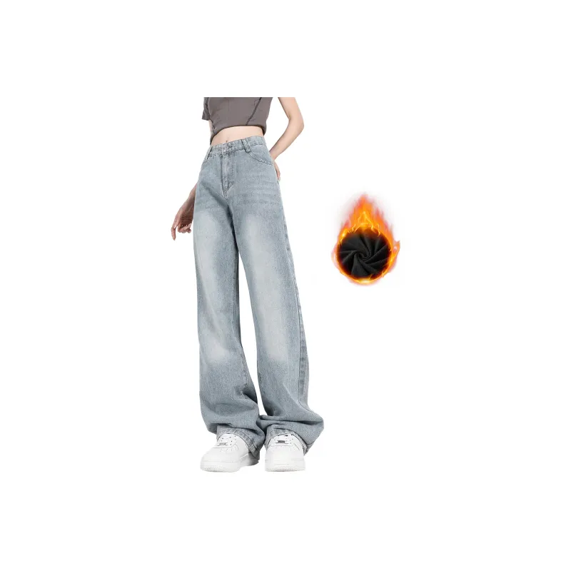 HUANQIU Jeans Unisex Black Gray-25