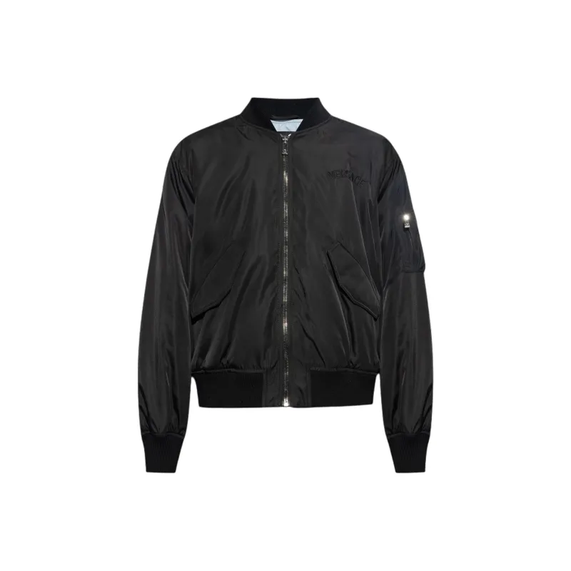 VERSACE Logo Embroidered Zip Up Bomber Jacket-0