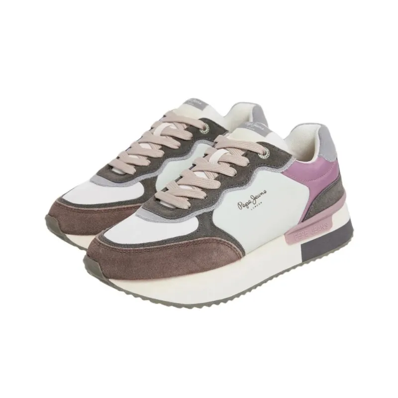 Pepe Jeans Low Top Casual Shoes Women's White Purple-1