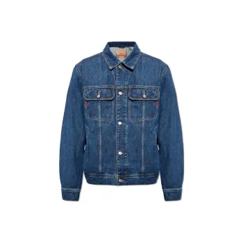 DIESEL D Barcy Logo Embroidered Denim Jacket