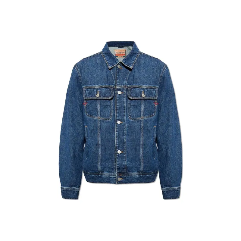 DIESEL D Barcy Logo Embroidered Denim Jacket-0