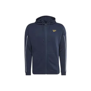 Reebok WORKOUT READY PIPING ZIP-UP SWEATSHIRT Jackets Coats Men's Blue