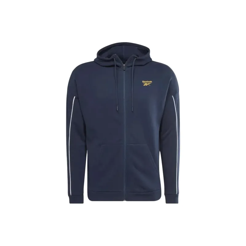 Reebok WORKOUT READY PIPING ZIP-UP SWEATSHIRT Jackets Coats Men's Blue-0