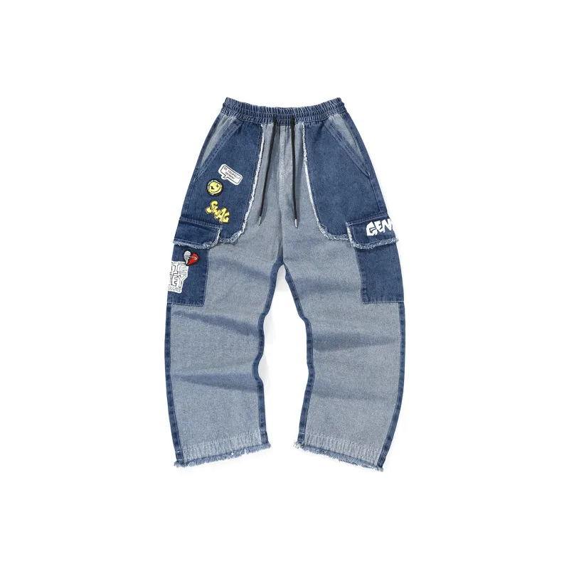 GENANX Straight Jeans Unisex Denim Blue-0