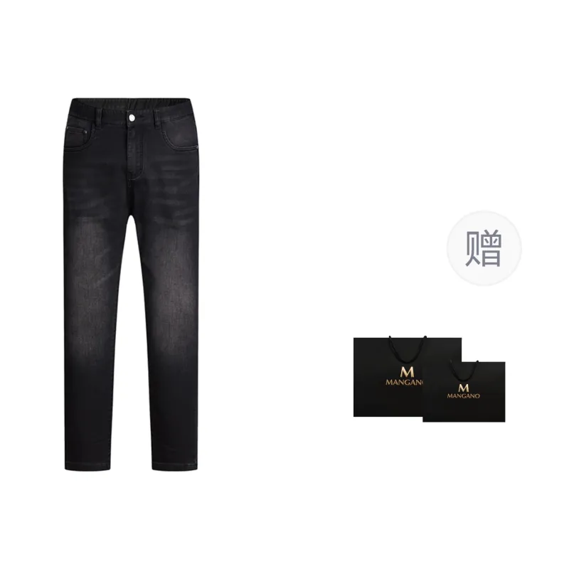 MANGANO Jeans Men's Black Gray Color Includes Brand Shopping Bag-2