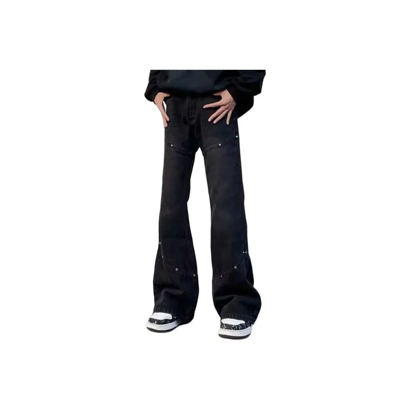 PAINT STAIN Jeans Unisex Black Gray-0