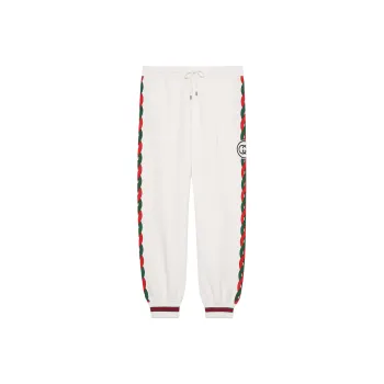 GUCCI Love Parade SS22 Knitted Sports Pants Men's White