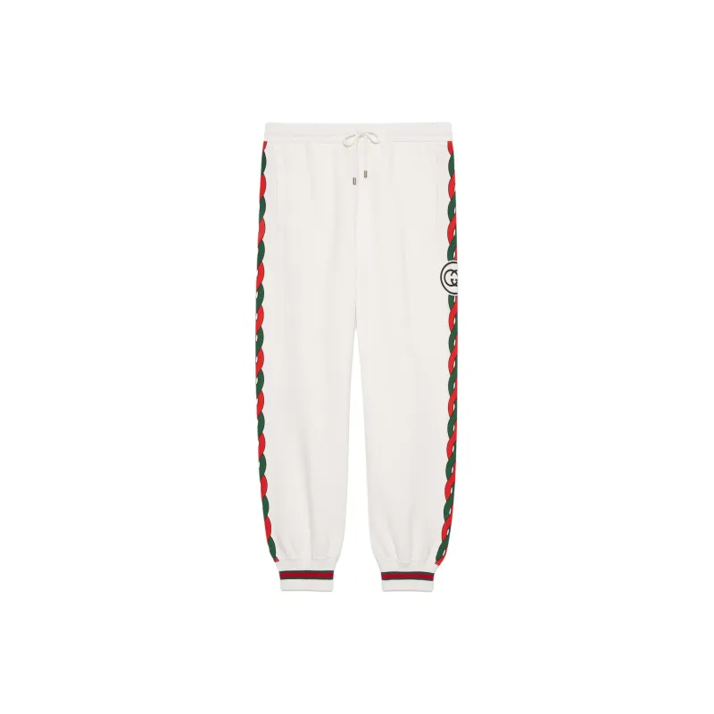 GUCCI Love Parade SS22 Knitted Sports Pants Men's White-0
