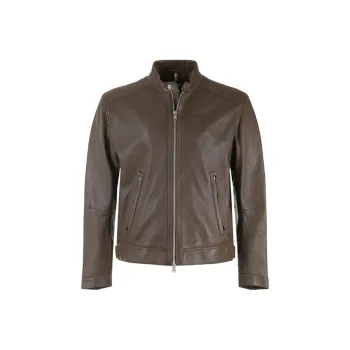 HUGO BOSS Leather Jackets Men Green
