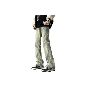 HOKLV Jeans Unisex Yellow Mud Blue