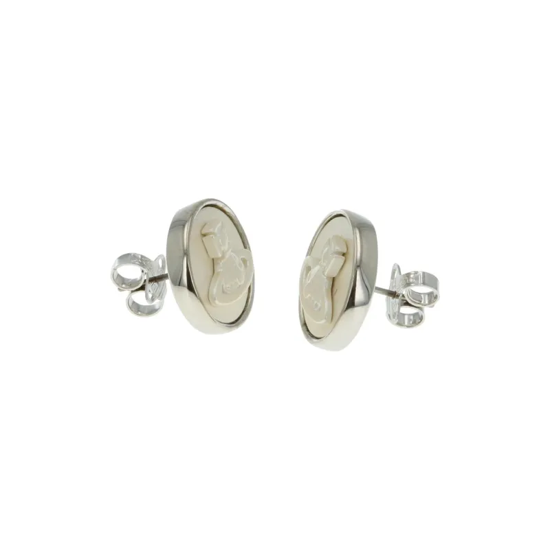 Vivienne Westwood Brass Earrings Women's White-1