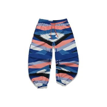FILA FUSION x MARCELO BURLON COUNTY OF MILAN Knitted Sports Pants Men's Blue Background Diamond