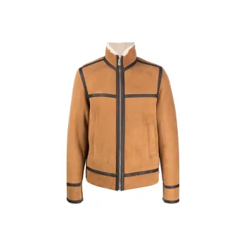 PS By Paul Smith Leather Jackets Men Umber