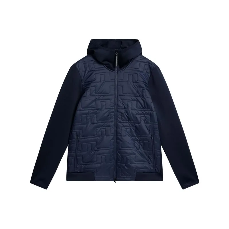 J.Lindeberg Quilt Hybrid Hood Jacket Jackets & Coats Men's Blue-0