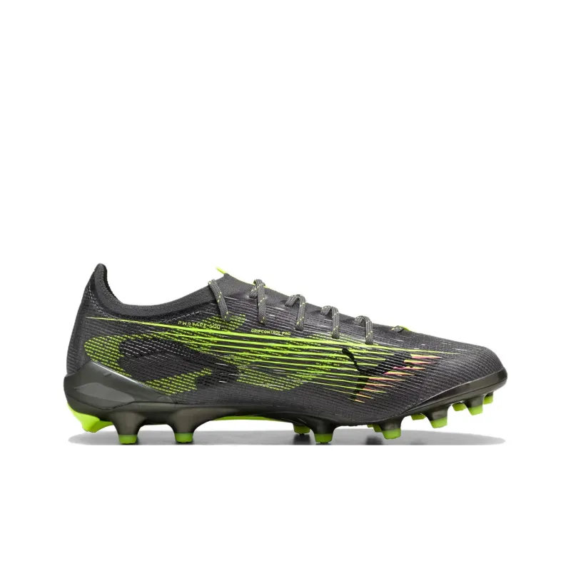 PUMA ULTRA 5 ULTIMATE AG Rubber Short Studs Anti Slip Wear Resistant Soccer Shoes Men's Silver Yellow-1