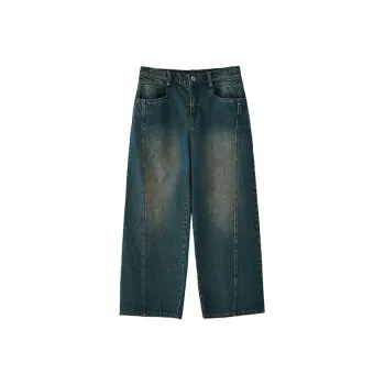 YOSHIYOYI Straight Jeans Men's Denim Blue
