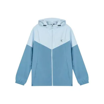 QIAODAN Trench Coat Men's Light Translucent Blue/Soft Gray Blue