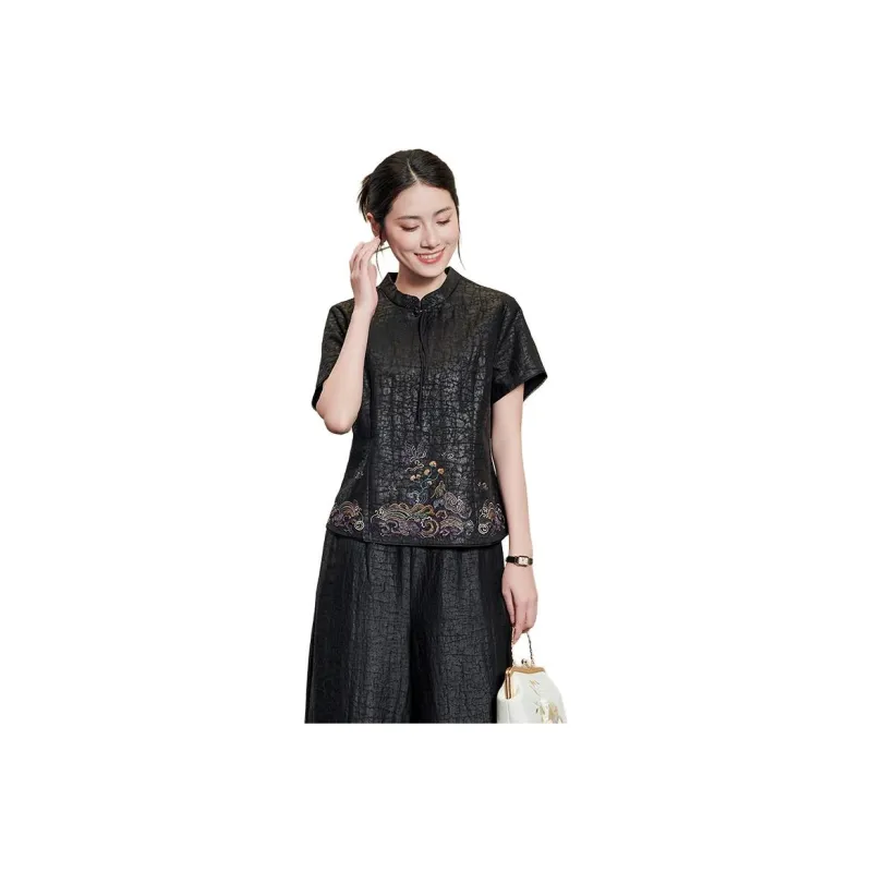 Yi Mengyuan Shirt Women's Black-2
