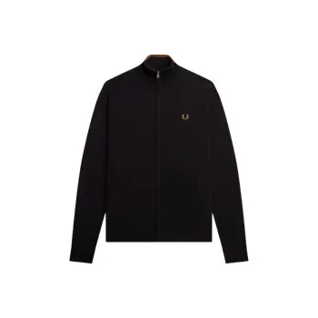 FRED PERRY Classic Zip Through Cardigan Jackets & Coats Men's Black