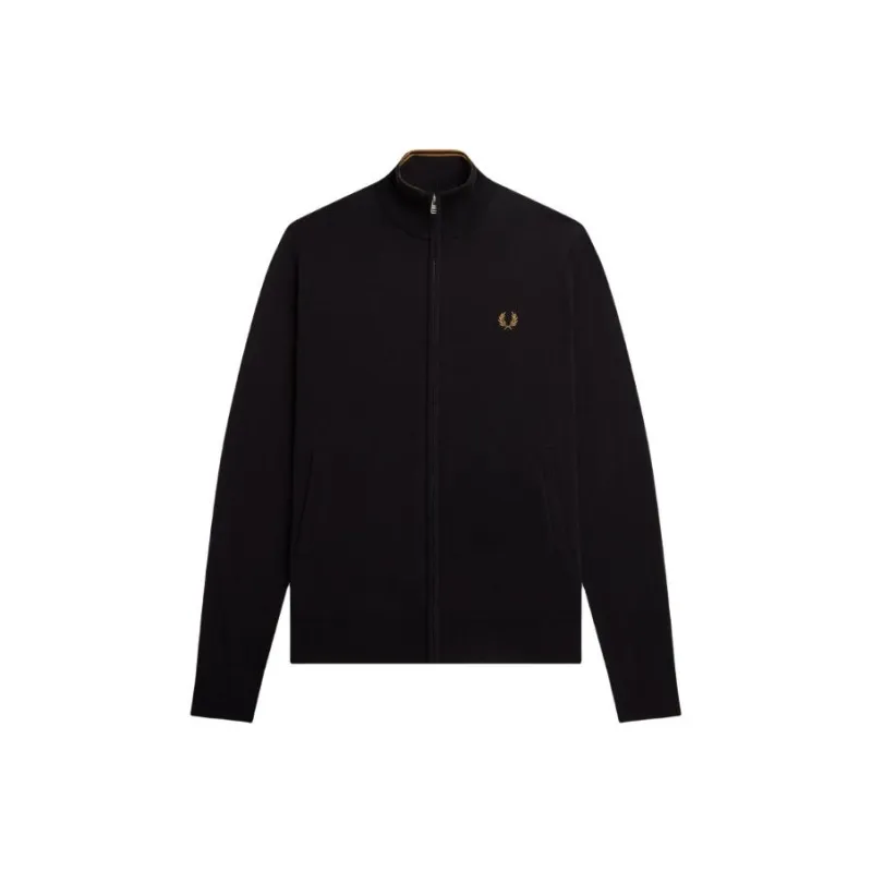 FRED PERRY Classic Zip Through Cardigan Jackets & Coats Men's Black-0