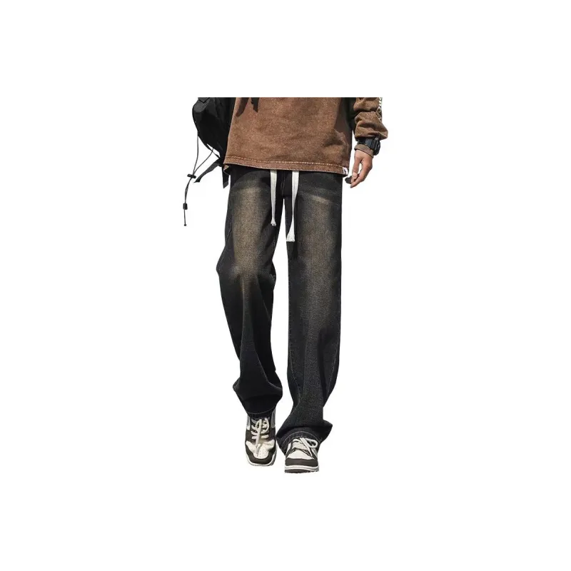 NOME Height Increasing Slimming Minimalist Style Gradient Washable Distressed Jeans Unisex-5