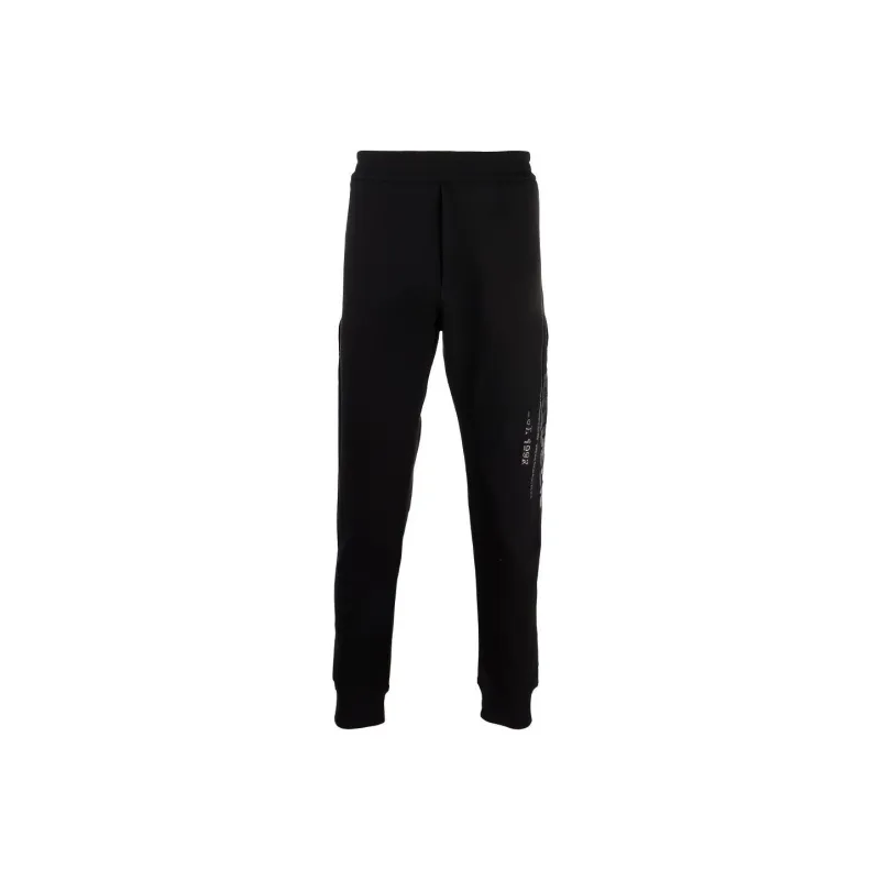 Alexander McQueen Logo Printed Slim Cut Track Trousers-0
