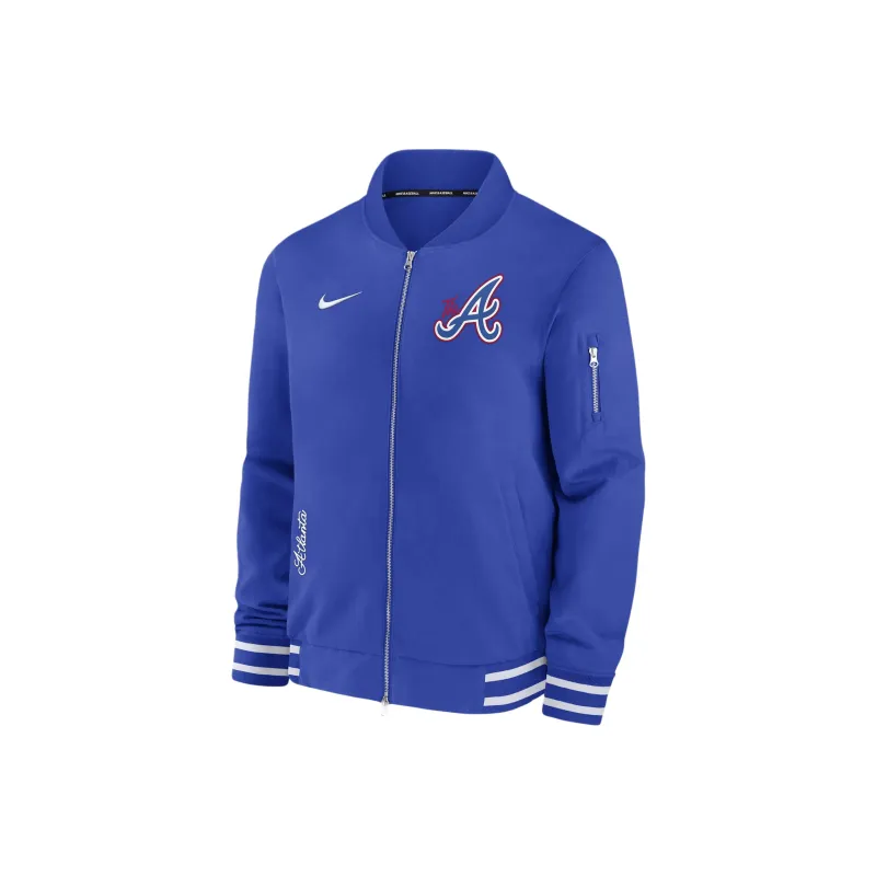 Nike Atlanta Braves Authentic Collection City Connect Game Time Men's Nike Mlb Full Zip Bomber Jacket-0