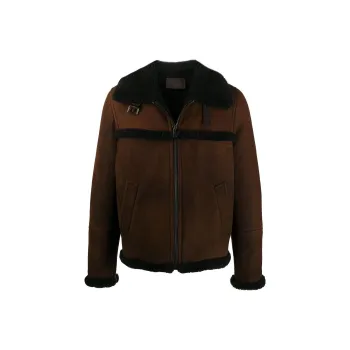 PRADA Leather Jackets Men Brown