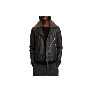 ALLSAINTS Leather Jackets Men Black
