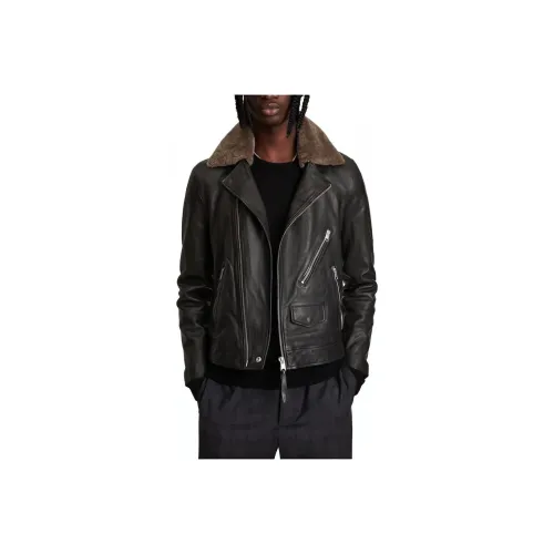 ALLSAINTS Leather Jackets Men Black