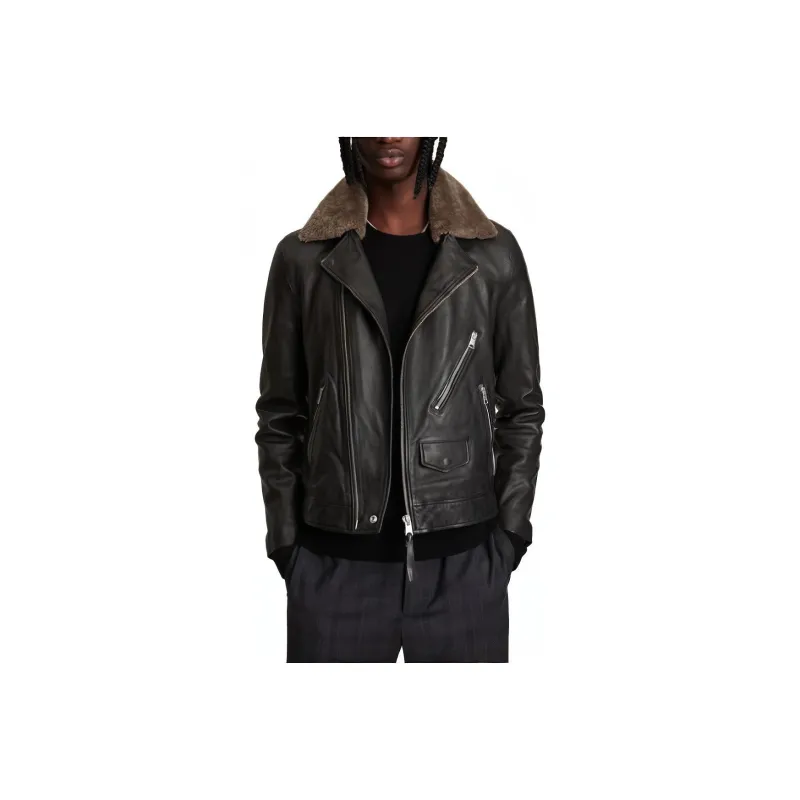 ALLSAINTS Leather Jackets Men Black-0