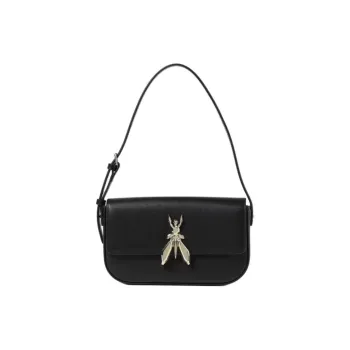 Patrizia Pepe Smooth Calf Leather Shoulder Bag Mini Women's Black