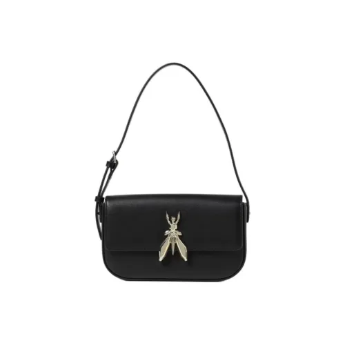 Patrizia Pepe Smooth Calf Leather Shoulder Bag Mini Women's Black