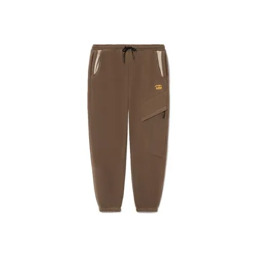 LiNing CF Enlightenment Journey Collection Urban Outdoor Collection Knitted Sports Pants Unisex Brown