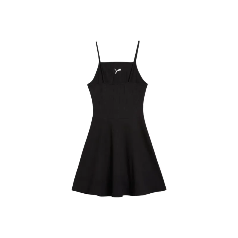 PUMA Vestido Corto Acampanado Y Acanalado Para Mujer Wardrobe Essentials-1