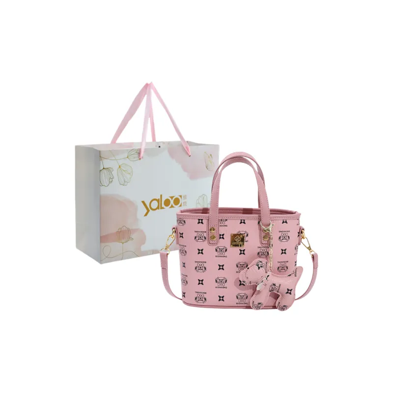 Yalu PU Handbag Women's White/Pink/Brown-5