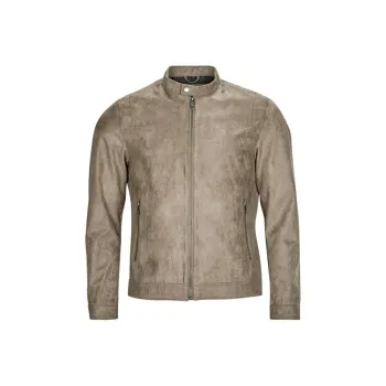 JACK JONES· Faux Leather Jackets Coats Men's Gray