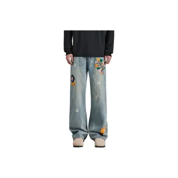 HOKLV Jeans Unisex Blue