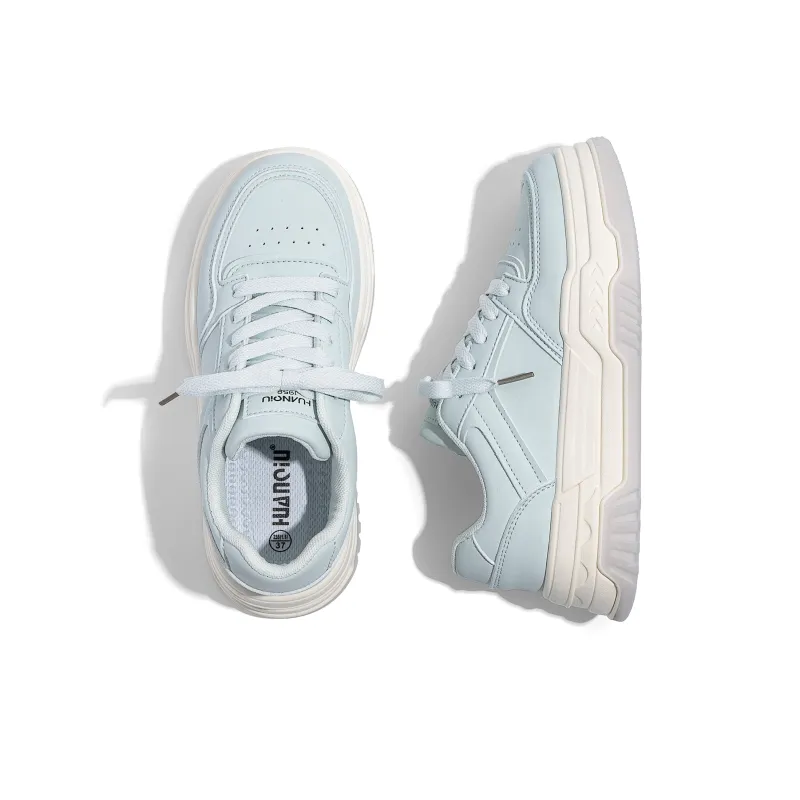 HUANQIU Abrasion Resistant Lightweight Height Increasing Low Top Skateboard Shoes Women's Aqua-6