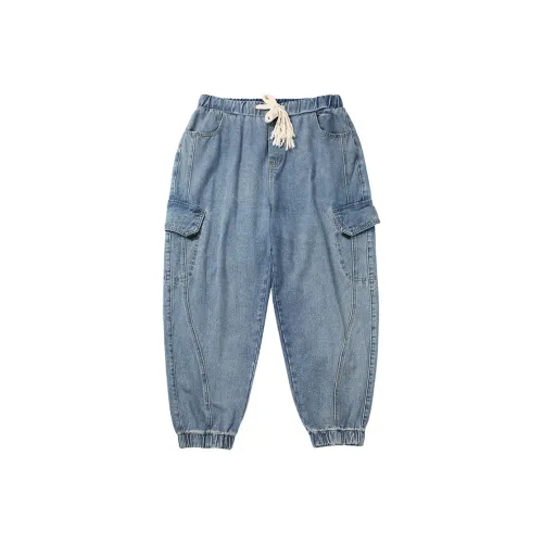 WAYNEXZAVIER Cargo Pants Jeans Men's Light Blue
