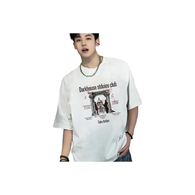 DARK HORSE Heavyweight 100% Cotton Couple Loose Fit T Shirt Unisex-1