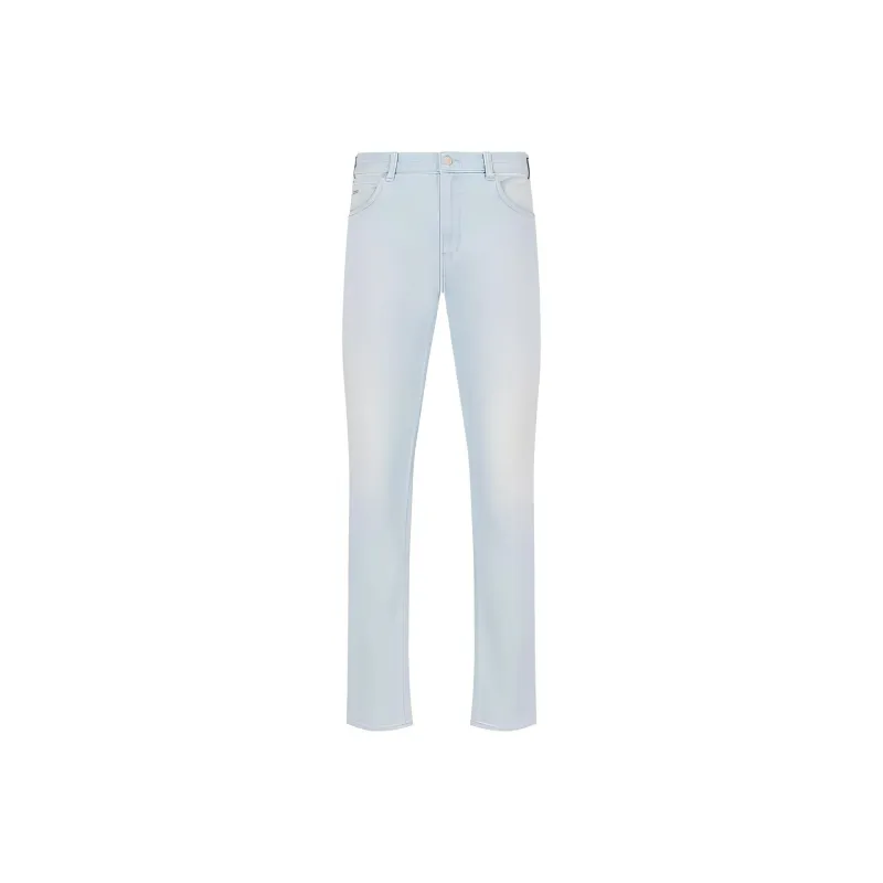 EMPORIO ARMANI J16 Slim Fit Bleached Denim Jeans-0