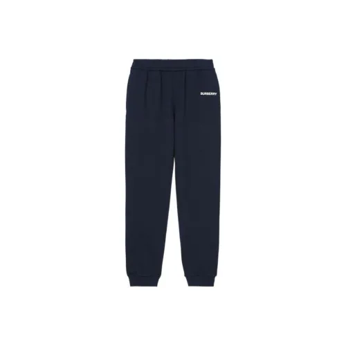 Burberry Logo Printed Elasticated Waist Jogging Blu Pants