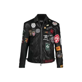 DSQUARED 2 Leather Jacket Men's Black