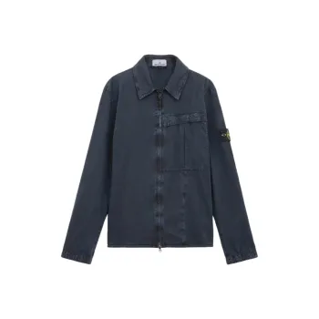 STONE ISLAND Zip Up Long Sleeved Shirt