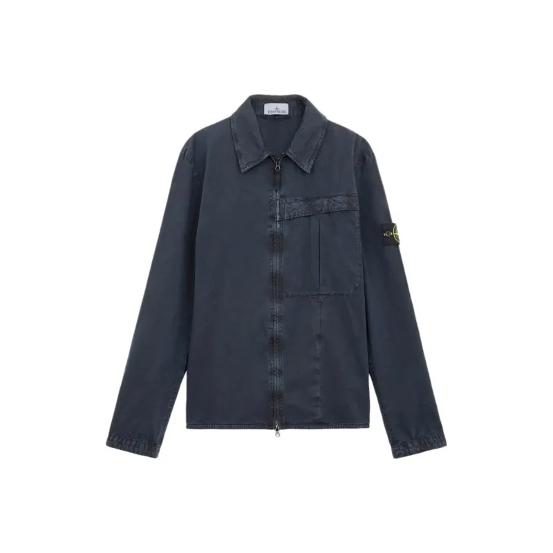 STONE ISLAND Zip Up Long Sleeved Shirt-0