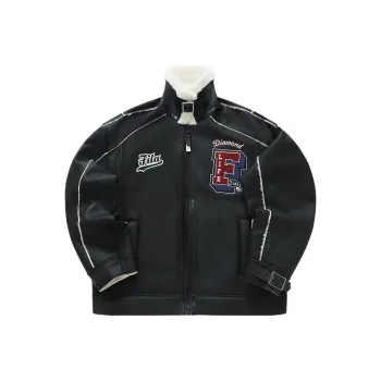 FILA FUSION Leather Jacket Men's Jet Black
