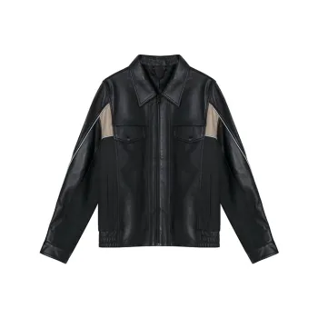 DAVID NAMAN Leather Jackets Men Black