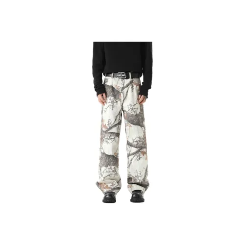 JIMI&JONS Jeans Unisex White Maple Leaf