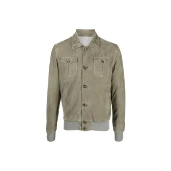 BARBA Leather Jackets Men Green